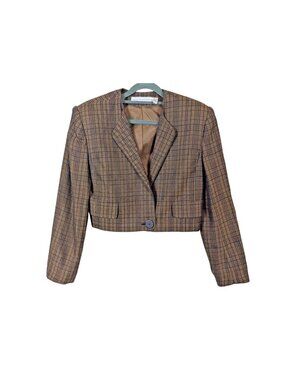Paul Alexander Women size 6 Cropped Jacket Blazer Vintage Preppy One Button